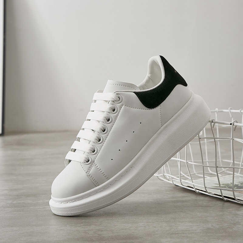 Zapatos De lujo Mcqueen para mujer, Zapatillas De Deporte gruesas con diseño De marca, zapatos vulcanizados blancos