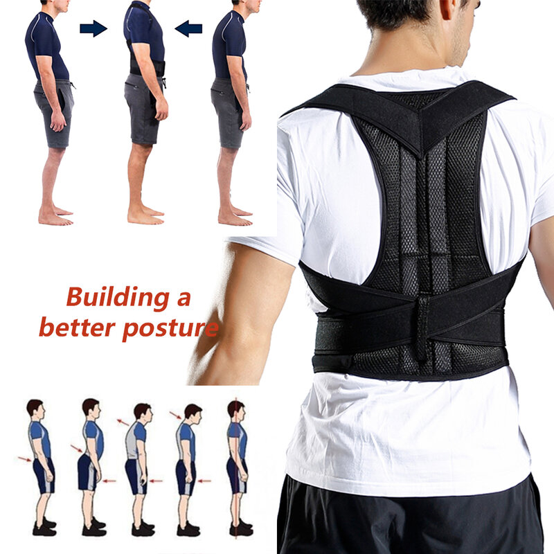 Cintura traseira corrector ajustável adulto correção cinto trainer cintura ombro lombar cinta coluna suporte cinto colete