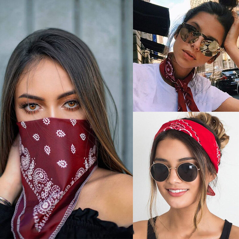 Fashion Unisex Bandana Scarf Hip Hop Cycling Hiking Headscarf Wrist Wraps Magic Square Kerchief Cashew Print Hair Accessories
