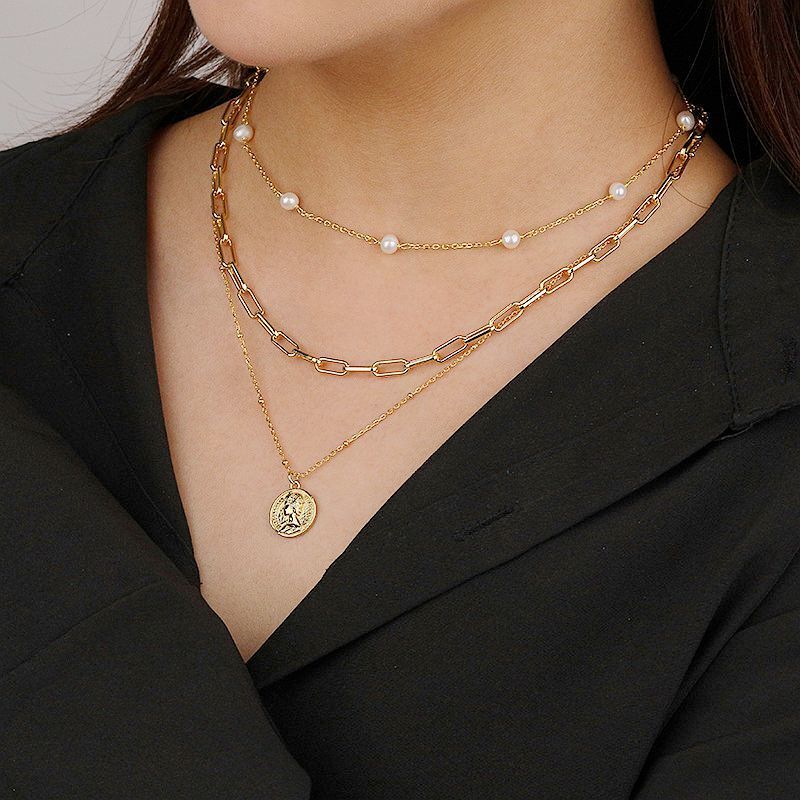 Collana di perle barocche da donna in argento Sterling 925 con catena a clavicola in argento Sterling 2021