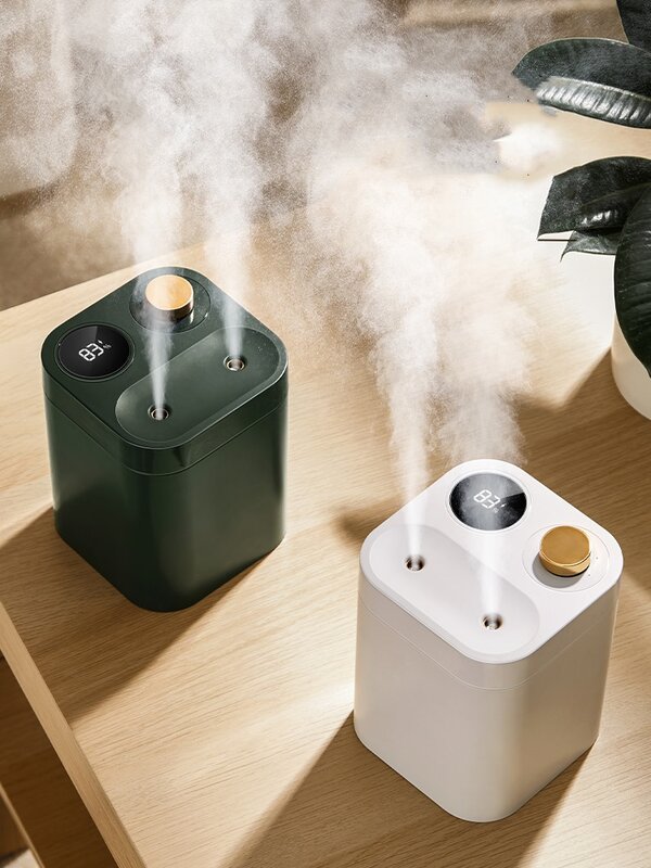 Humidificador portátil para el hogar, difusor de aceites esenciales, aromaterapia, ultrasónico, con 2 salidas de niebla y batería