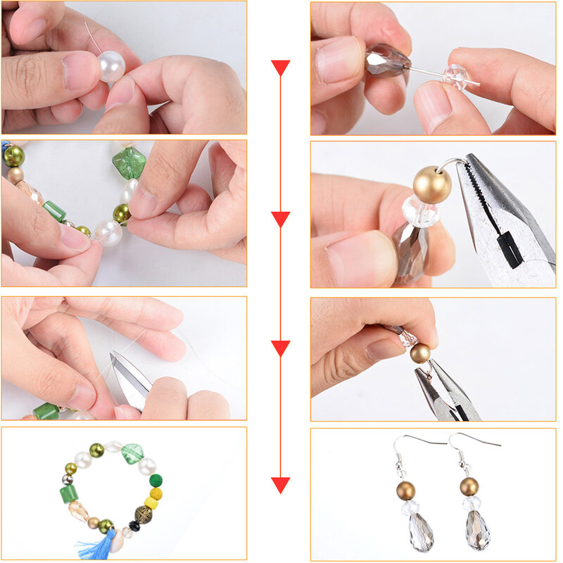 Braccialetti perline fai-da-te per creazione di gioielli Set perline Kandi per bracciali Kit perline artigianale Set semi di vetro lettera alfabeto fai da te arte artigianale