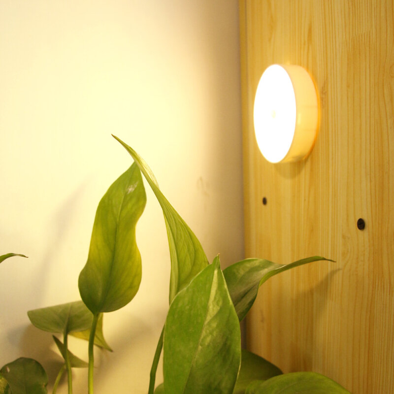 Lámpara de luz nocturna con Sensor de movimiento inteligente, luz LED con batería para cabecera de habitación, pasillo, baño, luz nocturna