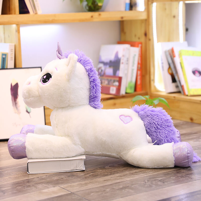 Peluche licorne géante 60-110cm, 1 pièce, poupées de dessin animé, cheval, haute qualité, cadeau d'anniversaire et de noël pour enfants