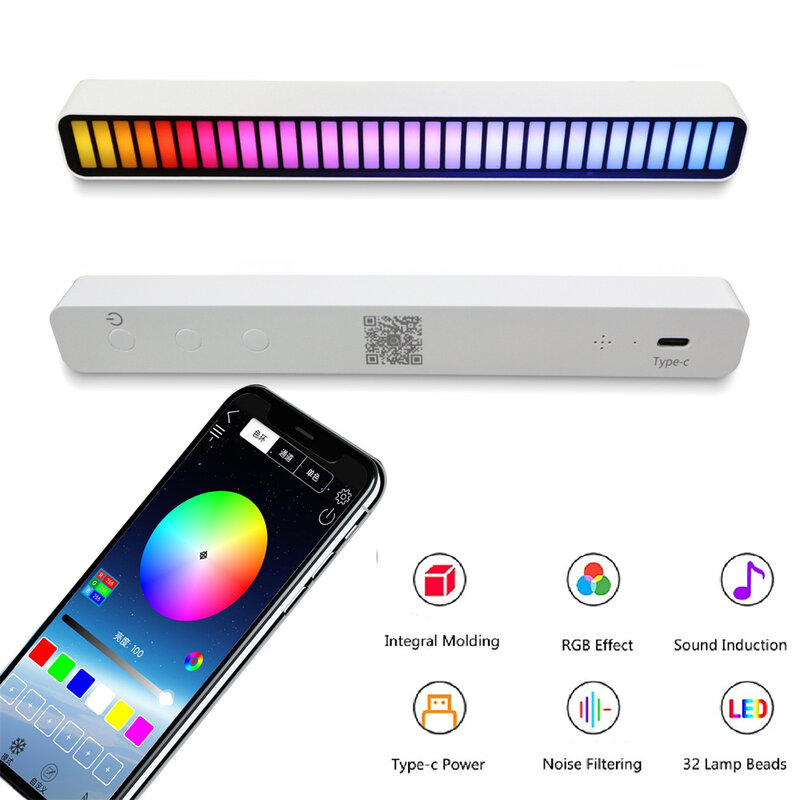 Creativo LED Strip Light RGB Music Sound Control LED Level Light Bar novità ritmo lampada PC Desktop Car Vehicle Atmosphere Light
