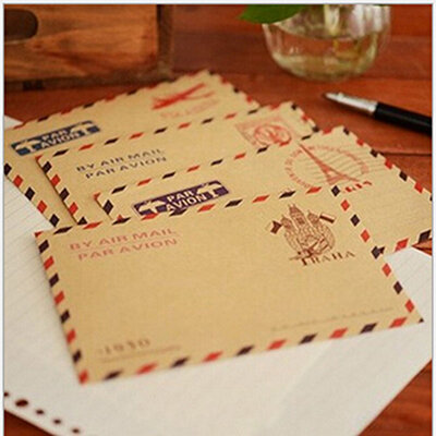 50PCS Mini Gifts Envelope Retro Postcard Letter Stationary Storage Brown Kraft Paper Vintage Envelopes School Supplies Wholesale