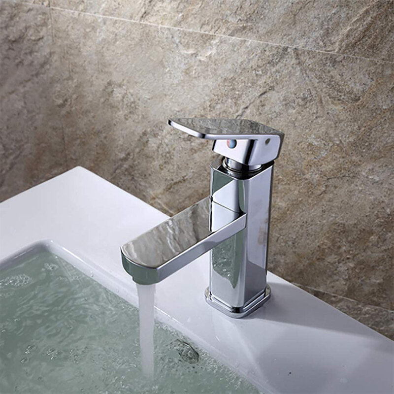 RUYAGE Basin Sink Faucet Commercial Modern Bathroom Faucets Single Handle Chrome, Single Hole Washbasin Faucet