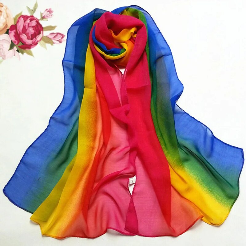 Для женщин Градиент Цвет хиджаб шарф Femme Musulman мягкий хлопок платок хиджаб шифоновый шарф шарфы шали и палантины