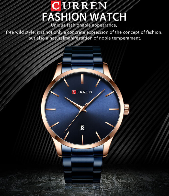 CURREN NEW Watch Men Fashion Style Classic Quartz Watches Stainless Steel Male Clock Business Men's Wristwatches Dress Watch