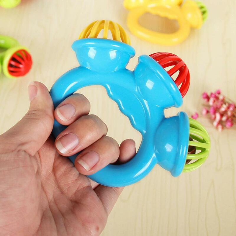 1 szt. Grzechotka dla dzieci zabawki kolorowe ręcznie drżenie grzechotka dzwonek dla dzieci rozwojowa zabawka muzyczna świąteczny prezent zabawka edukacyjna