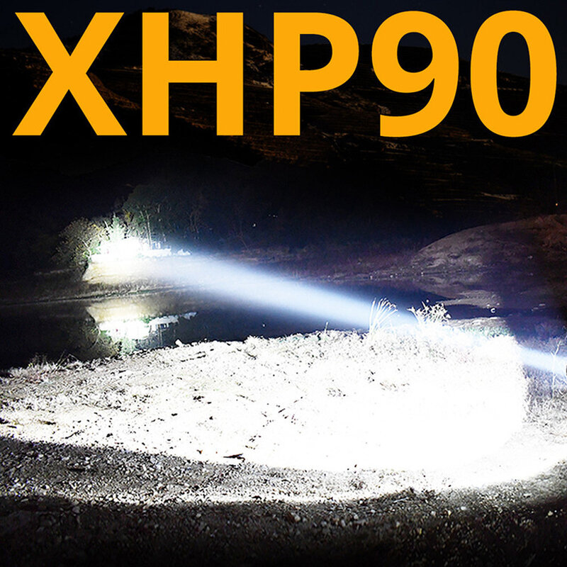 Lampe de poche tactique la plus puissante, Rechargeable, pour Camping, Xhp90.2, Xhp70, 18650 ou 26650