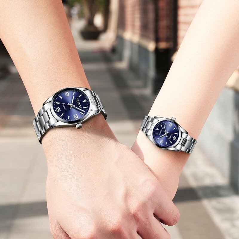 Top marka CHENXI luksusowy zegarek dla pary mężczyźni kobiety Valentine zegar zegarki dla par wodoodporny zegarek na rękę Reloj Mujer Hombre miłość