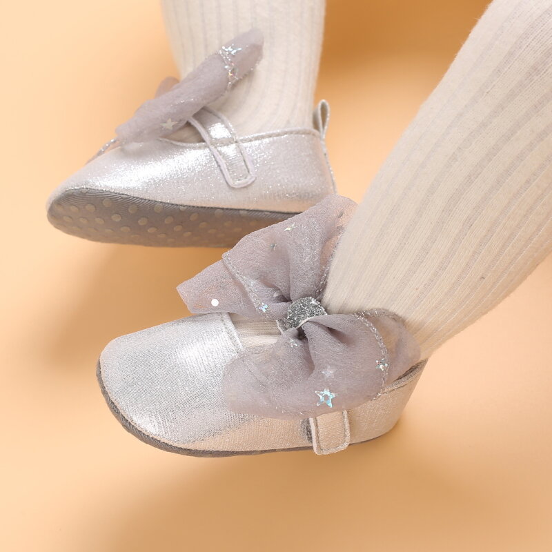 Zapatos informales para caminar para bebé recién nacido de 0 a 18 meses, bonito lazo grande algodón cómodo y transpirable, novedad de 2021