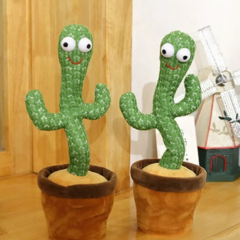 Decorazione della stanza regalo di festa durevole giocattolo elettronico di danza del Cactus simpatico peluche danza giocattolo di Cactus con canzoni