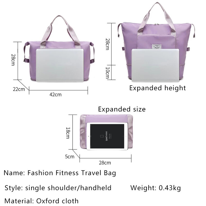 Складная сумка для йоги, сухая и влажная вместительная спортивная сумка для тренировок, фитнеса, прогулок, путешествий, женская сумка-тоут ч...