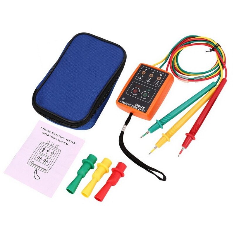 SM852B 3 Fase Rotatie Tester Digitale Fase Indicator Detector Led Buzzer Fasevolgorde Meter Spanningstester 60V ~ 600V Ac