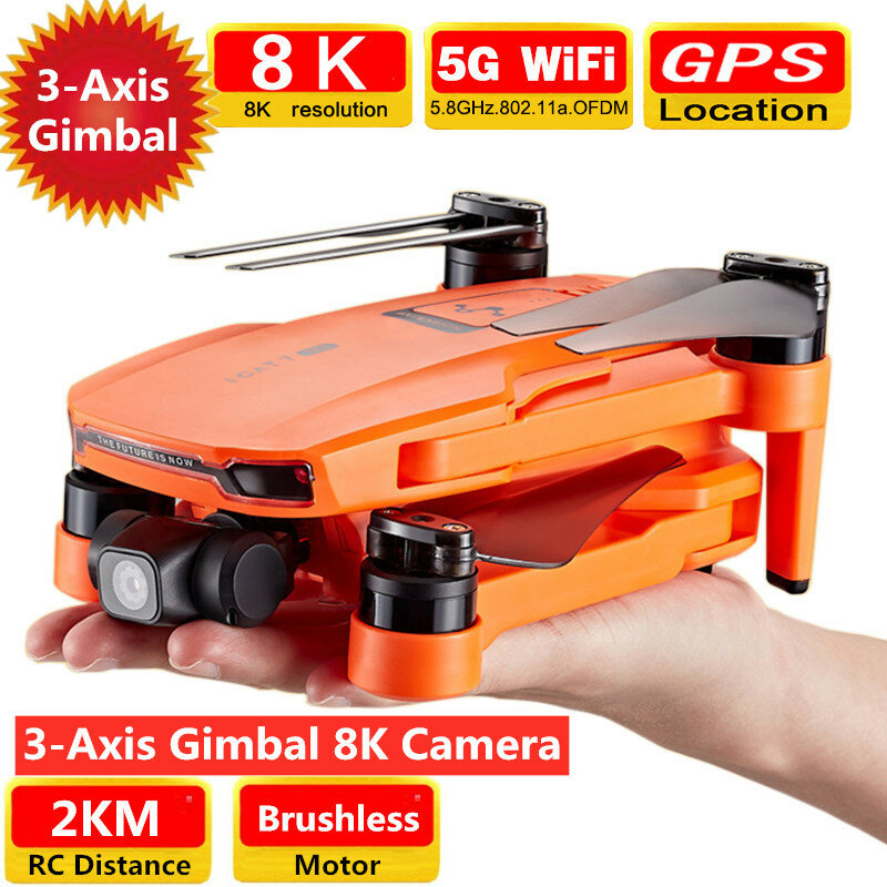 Gps Dual Positionering 5G 8K Wifi Fpv 3- Axis Gimbal Camera Borstelloze Motor 2Km Controle Afstand rc Drone Ondersteuning Tf-kaart Vs S107