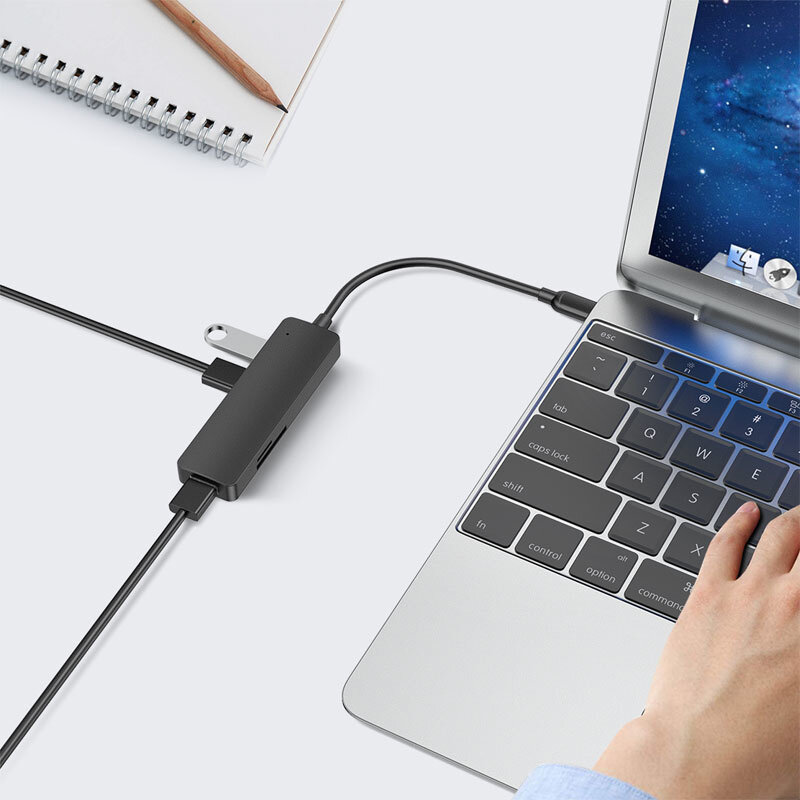 Mosible – adaptateur HUB USB C Thunderbolt 3 Type C, séparateur USB TF lecteur de carte SD Hub 3.0/2.0 pour Samsung Xiaomi Macbook Pro/Air