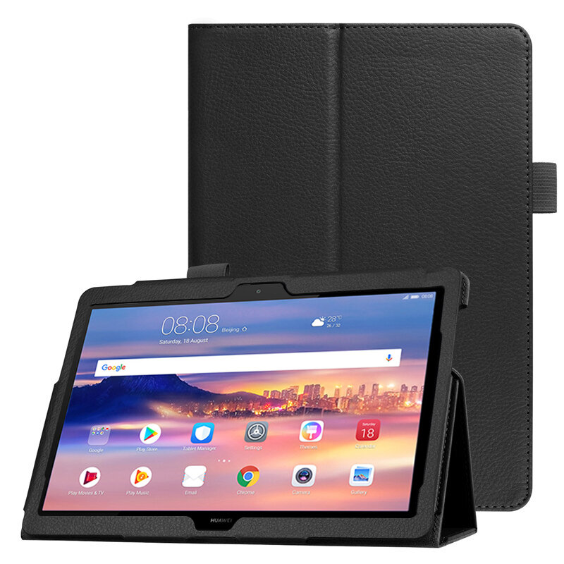 Casing Pintar untuk Huawe Mediapad T5 10 Tablet Penutup Lipat Berdiri Kulit Pu Mediapad T5 10.1 "AGS2-W09/L09/Penutup Pelindung