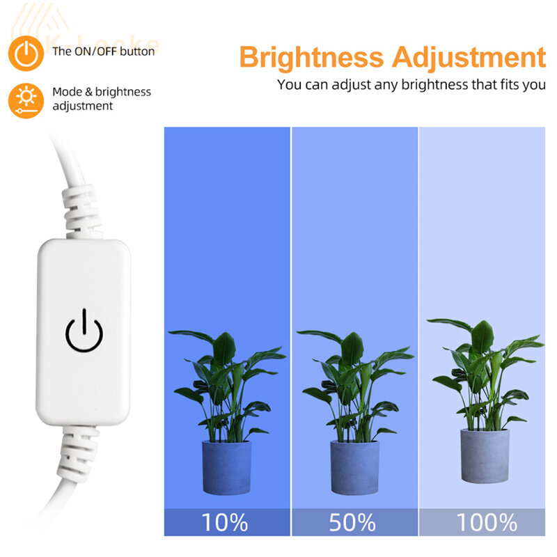 Лампа для роста растений, LED полоска полного спектра с плавным затемнением, водонепроницаемая осветительная панель для внутреннего сада «с...