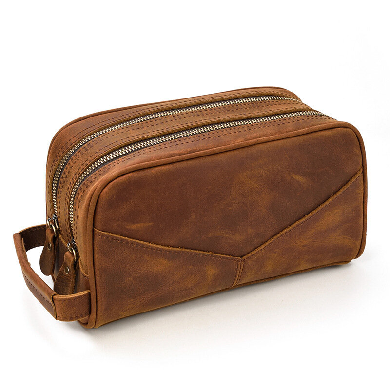 HomeyMagic-本革のハンドバッグ,男性用の大きな財布,カードホルダー,本物の牛革の財布,携帯ポーチ