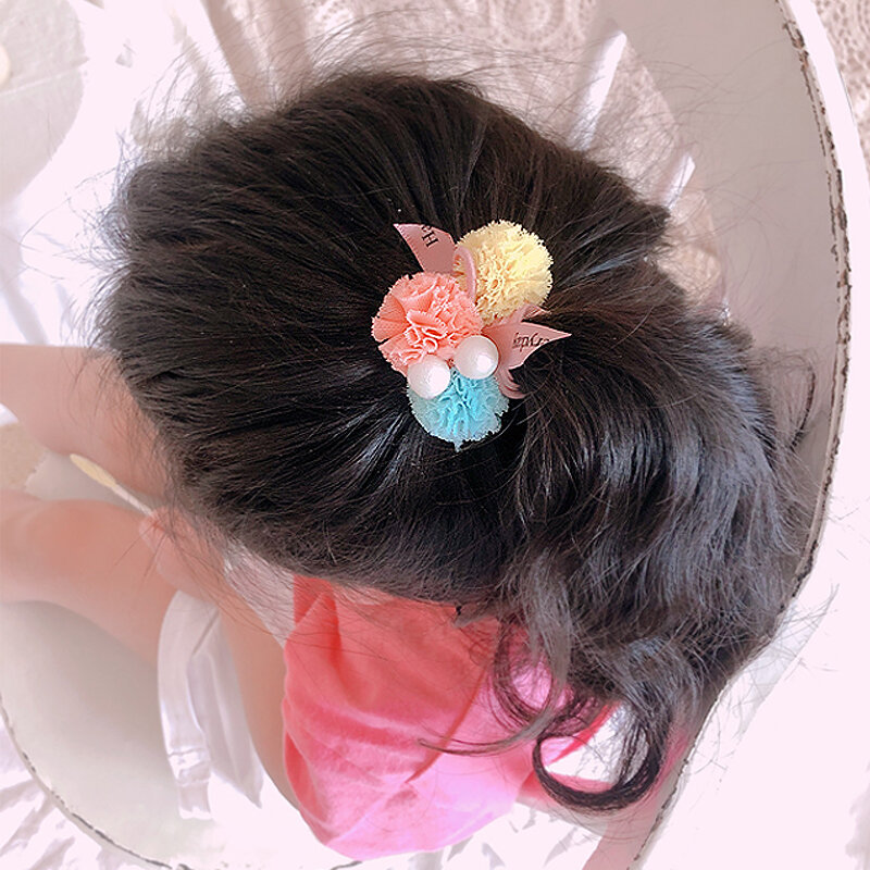 Bola de areia geométrica elástica para meninas, item popular, cabeça de corda, rabo de cavalo, suporte de cabelo infantil