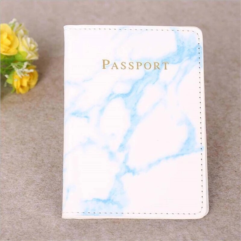 Pu 가죽 대리석 스타일 패션 여권 커버 남녀공용, 여행 ID 신용 카드 여권 홀더, 패킷 지갑 지갑 가방 파우치