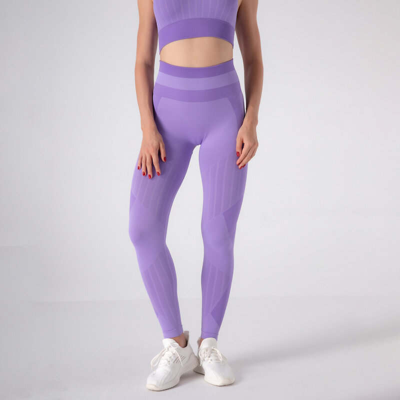 Legging Mulus Celana Yoga Wanita Pinggang Tinggi Celana Latihan Elastis Aktif Penting Kontrol Perut Celana Ketat Kebugaran Gym Yoga