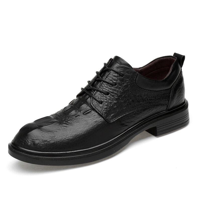 Genuine Men's Leather Shoes Classic Black Casual Business Office Career Elegant Formal Autumn Big Size 48 49