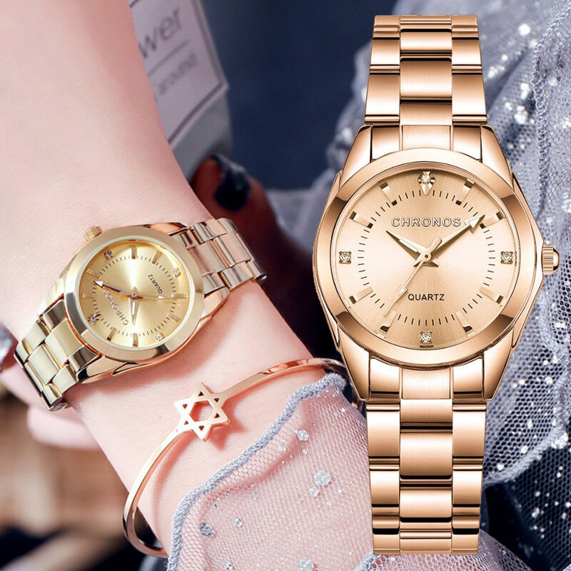 Reloj Mujer Damen Quarz Uhren Rose Gold Casual Business Armbanduhr Elegante Diamant Armband Analog Uhren Für Frauen Geschenk