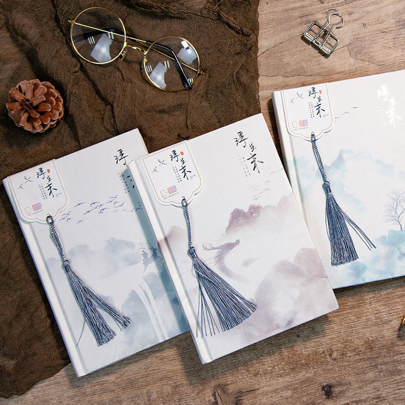 Todas as páginas de cor caderno pintados à mão borla caderno literário chinês pintura a tinta estilo 1 peças