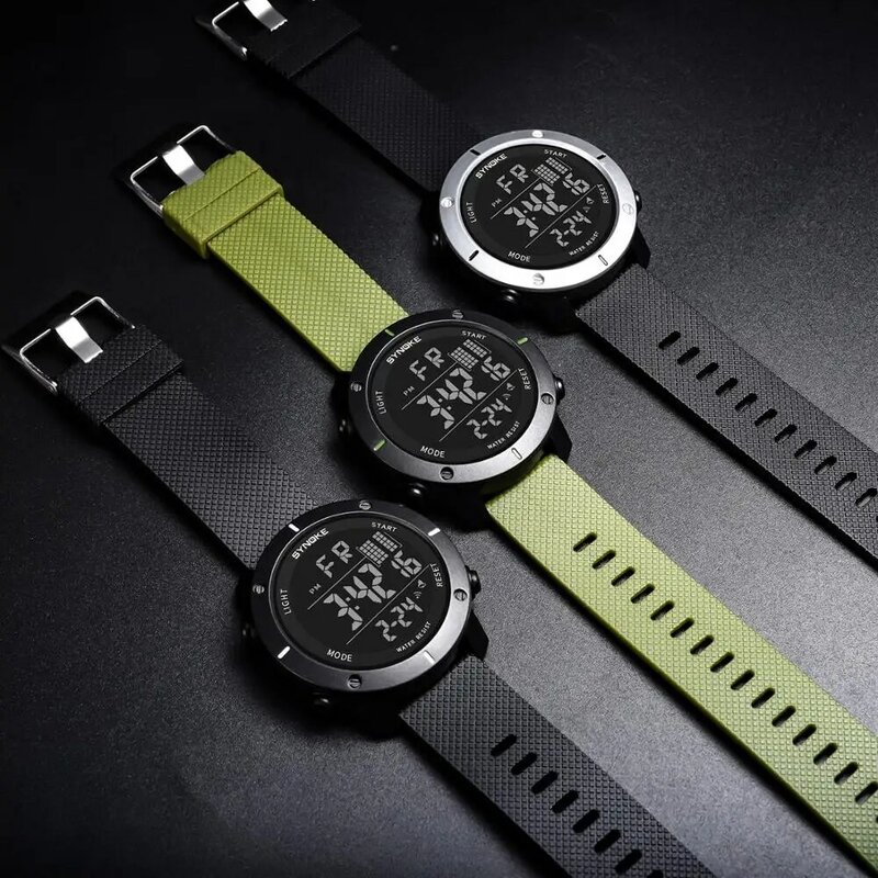 SYNOKE-relojes deportivos para hombre, reloj Digital LED resistente al agua hasta 50M, electrónico, Militar