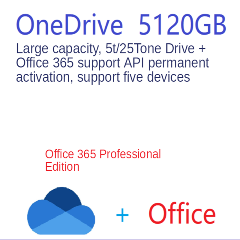 OneDrive 5 ТБ Облачное хранилище, оригинальная учетная запись, пожизненное использование
