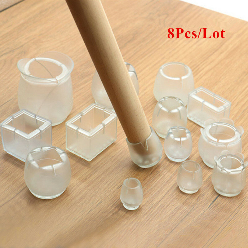 8Pcs/Lot Table Chair Leg Mat Silicone Non-slip Table Chair Leg Caps Foot Protection Bottom Cover Pads Wood Floor Protectors