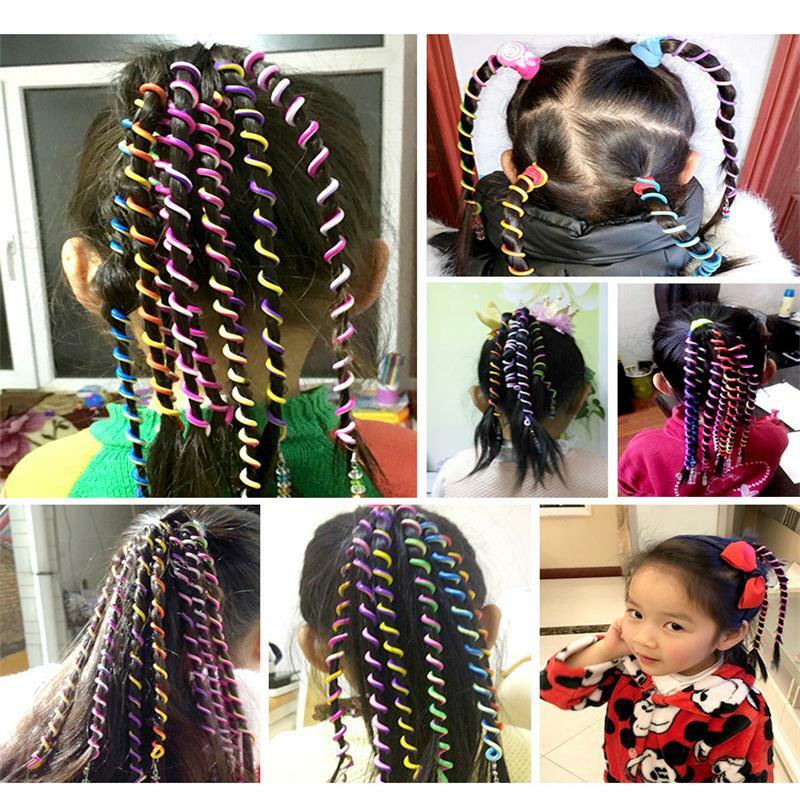 Tranças coloridas de cabelo encaracolado 2021infantil, acessórios para cabelo, meninas, faixa de cabelo, grampo