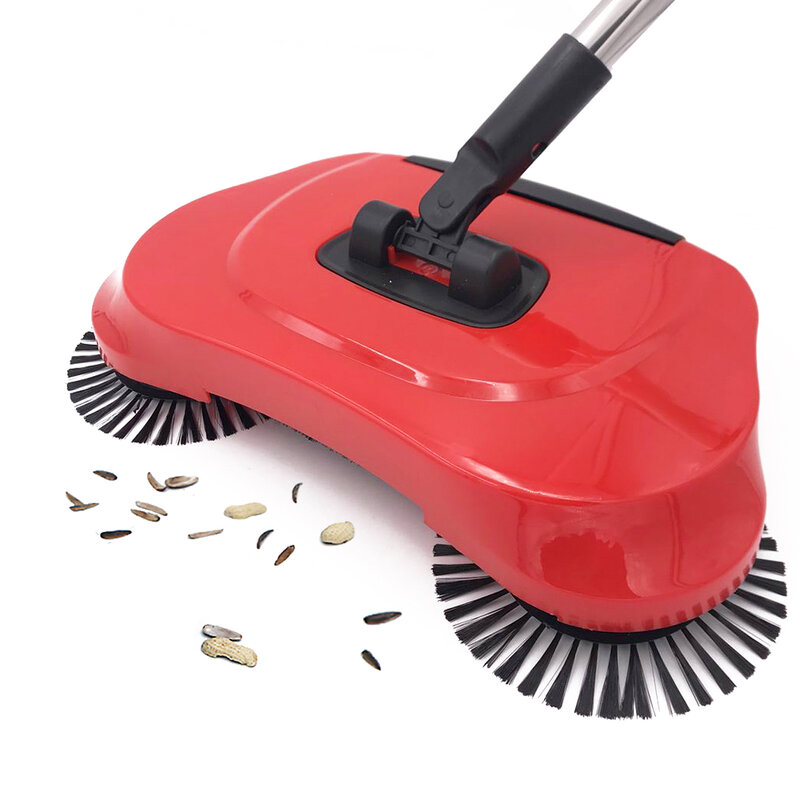 Aço inoxidável máquina arrebatadora tipo push mão vassoura mágica dustpan lidar com pacote de limpeza doméstica mão push sweeper mop