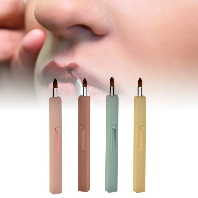 4-farbe Kreative Make-Up Lip Pinsel Versenkbare Staubdicht Make-Up Pinsel Mini Pinsel Schöne Kosmetische Werkzeug Versenkbare Sauber