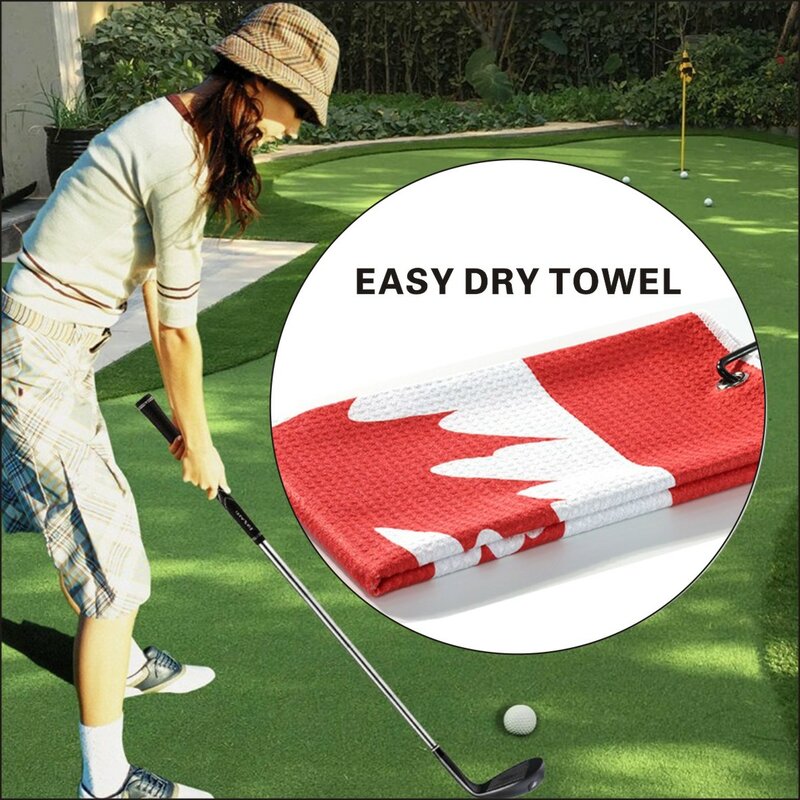 Toalla de Golf con bandera de Canadá, toalla de playa de algodón de secado rápido, toalla deportiva suave y transpirable