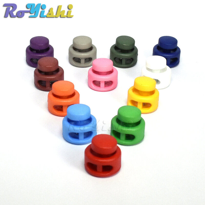 12 teile/paket Mix Farben Schnur-verschluss Toggle Clip Stopper Kunststoff Schwarz Für Taschen/Bekleidung Größe: 15mm * 14mm
