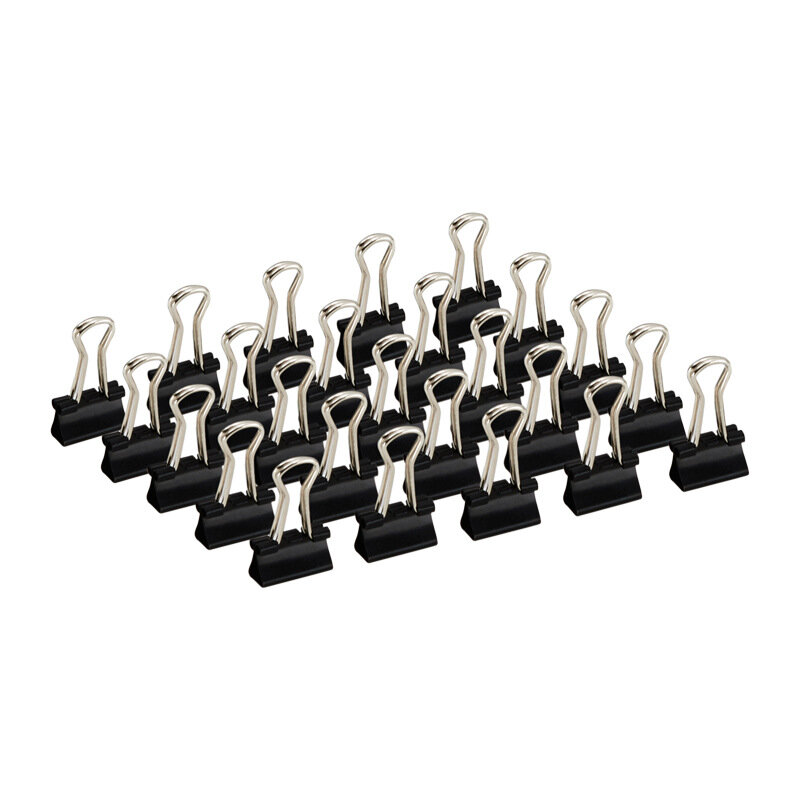 Barreled black long tail clip 15mm 60 pieces office learning clip