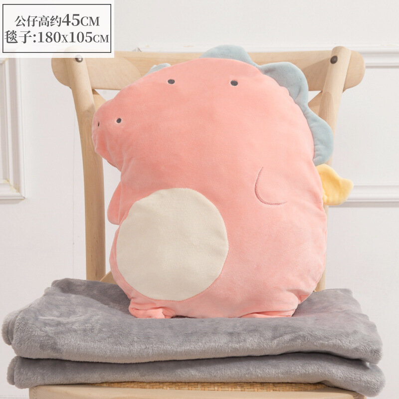 Dinosaur Pillow Quilt Dual-purpose Pillow Creative Cartoon Animal Pillow Multifunctional Quilt