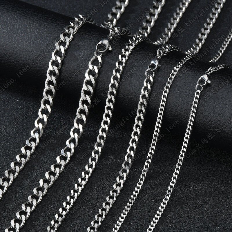 Collar de cadena de serpiente de acero inoxidable Unisex, 7 anillos, estilo clásico, 3mm a 7mm, accesorios de joyería