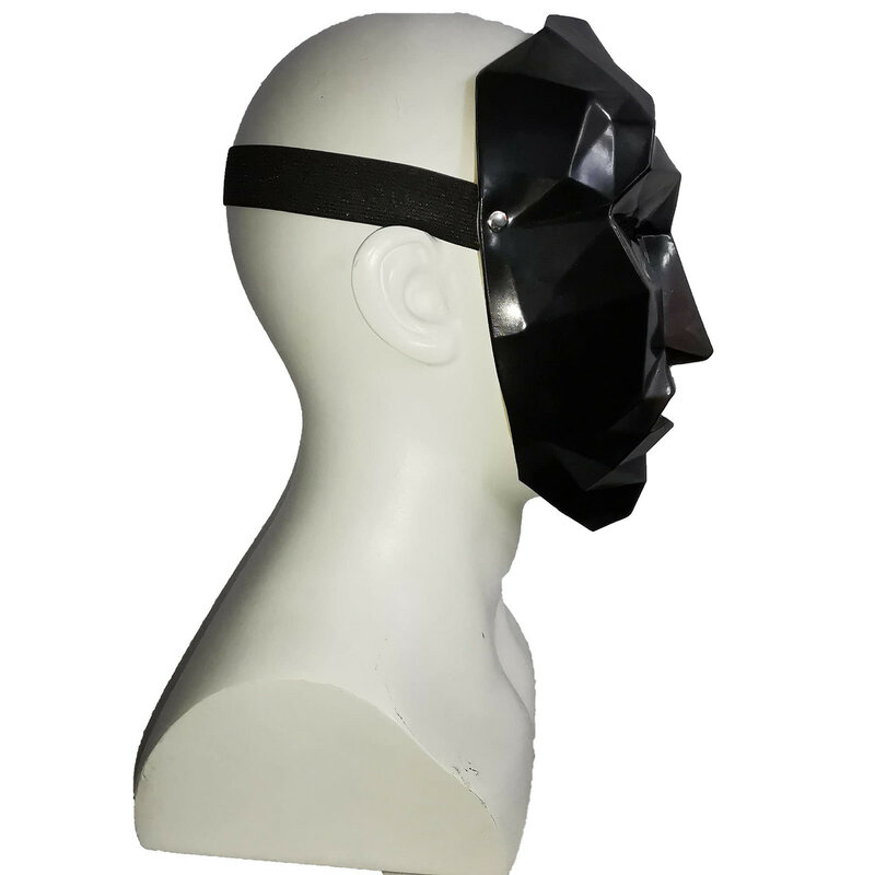 Squid Game Print kask maski na twarz kask dla dorosłych Cosplay Masquerade akcesoria rekwizyty czarna twarz kask strona dekoracji maska