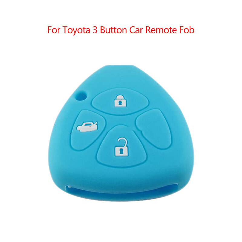 Siliconen Cover Remote Key Holder Fob Case Voor Toyota 3 Knop Auto Afstandsbediening Fob