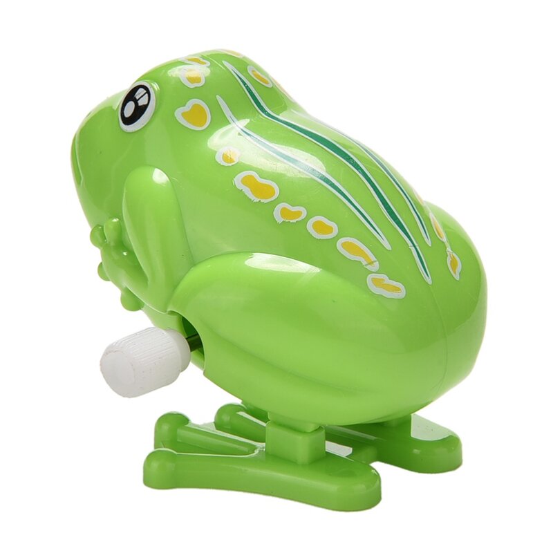 플라스틱 클래식 녹색 FrogJumping 야외 동물 교육 시계 장난감 어린이위한 어린이 선물 바람 장난감