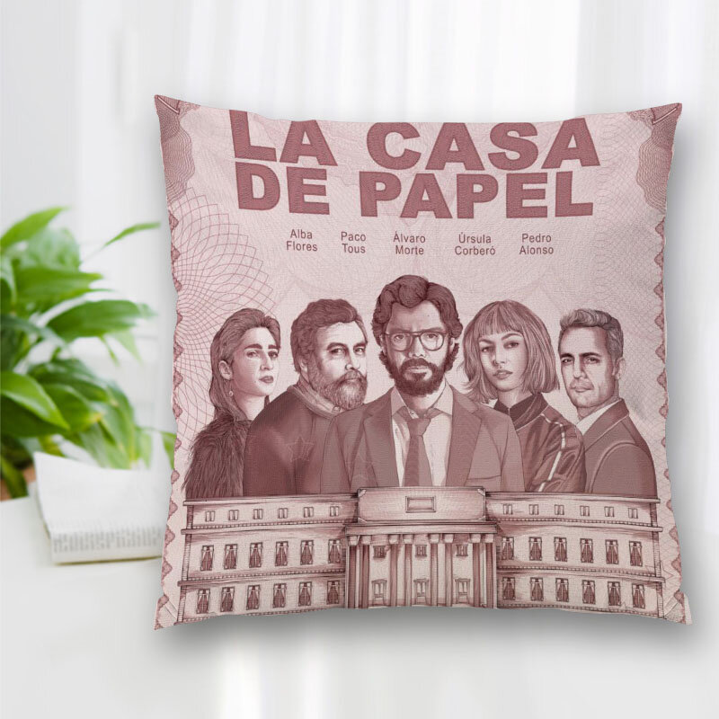 La Casa De Papel Money Heist serial telewizyjny wzór okładka rzuć poszewka na poduszkę na sofę/dom/wystrój samochodu zamek spersonalizowana poszewka