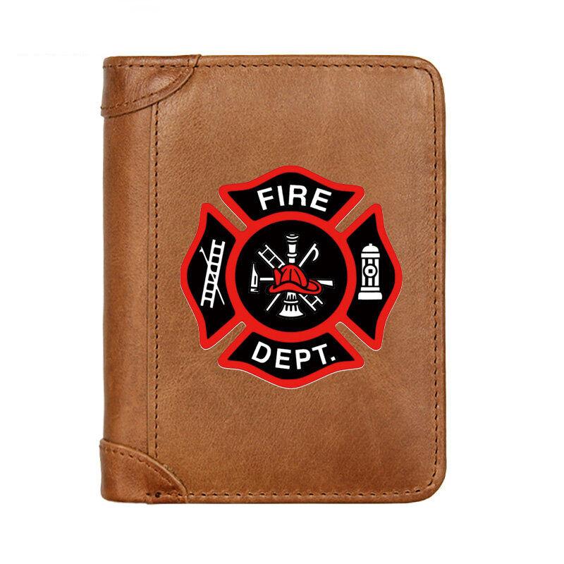 男性用の本革ウォレット,男性用の財布,火災制御プリント付きの小さな財布,多機能の収納バッグ