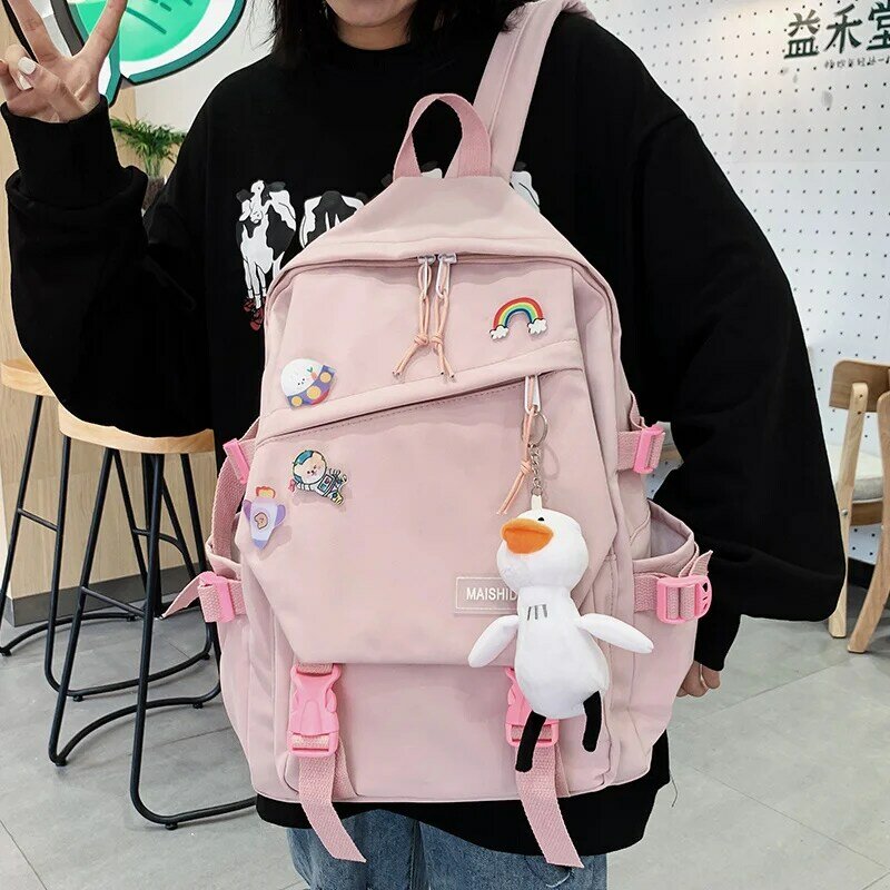 Large Capacity Lovely Girl Backpack In 2021 New Teenagers Schoolbag Korean Harajuku Style Book bag Leisure Student Travel Bag