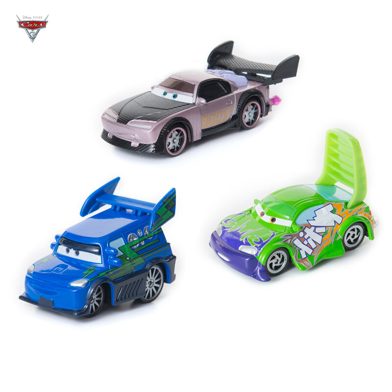 Disney-Ensemble de jouets de voiture Pixar Cars 2 et 3 Rains McQueen Mater,  véhicule moulé