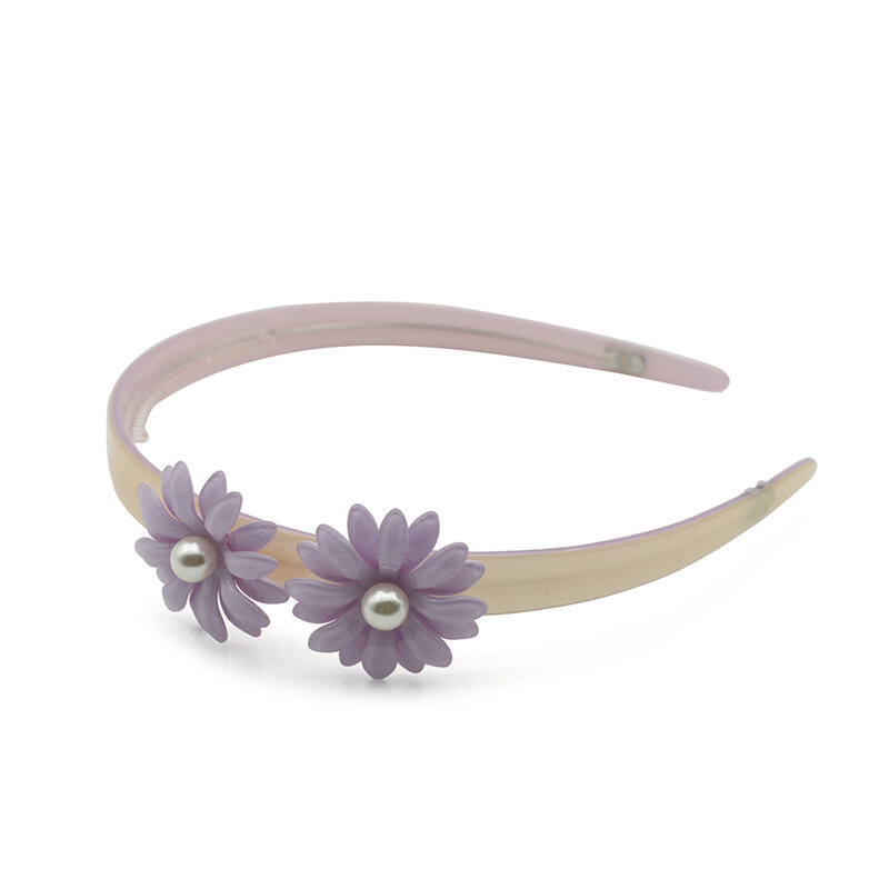 Noble Hair Bands Flowers And Pearls Girls Hairband Exquisite Daily Life Hair Jewelry Acetate Elastic Hair Band